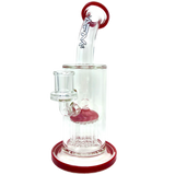 AFM Glass - The Groovy 10 Arm Dab Rig, 9" with Hammer Head Percolator, Front View on White Background