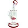 AFM Glass - The Groovy 10 Arm Dab Rig, 9" with Hammer Head Percolator, Front View on White Background