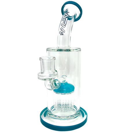 AFM Glass - The Groovy 10 Arm 9" Dab Rig with Hammer Head Percolator, Front View on White Background