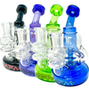 AFM Glass Octopus Recyclers in assorted colors with hole diffuser and 14mm joint