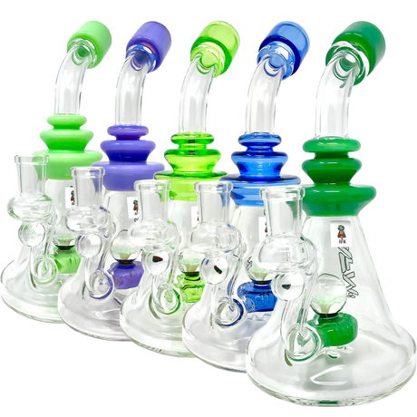 AFM Glass - The Opal Stone Dab Rigs, 9" with Slit-Diffuser Percolator, Front View