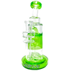 AFM Glass Power Incycler Dab Rig, 8.5" with Slit-Diffuser Percolator, Green Accents