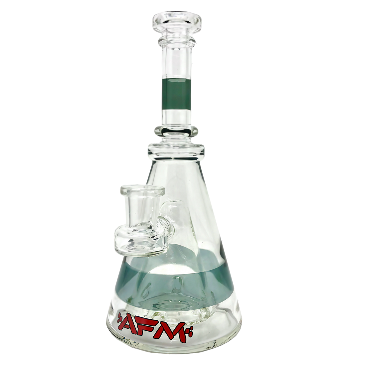 AFM Glass - The Pyramid Rig - 8" Clear Borosilicate with Percolator, Front View