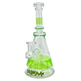 AFM Glass - The Pyramid Rig - 8" Clear Borosilicate with Percolator, Front View on White Background