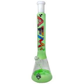 AFM Glass Quasar Beaker 18" with Colorful Art Design, Borosilicate Glass, Front View