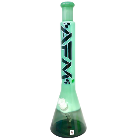 AFM Glass Quasar Beaker 18" in Black and Mint Green, Borosilicate Glass, Front View