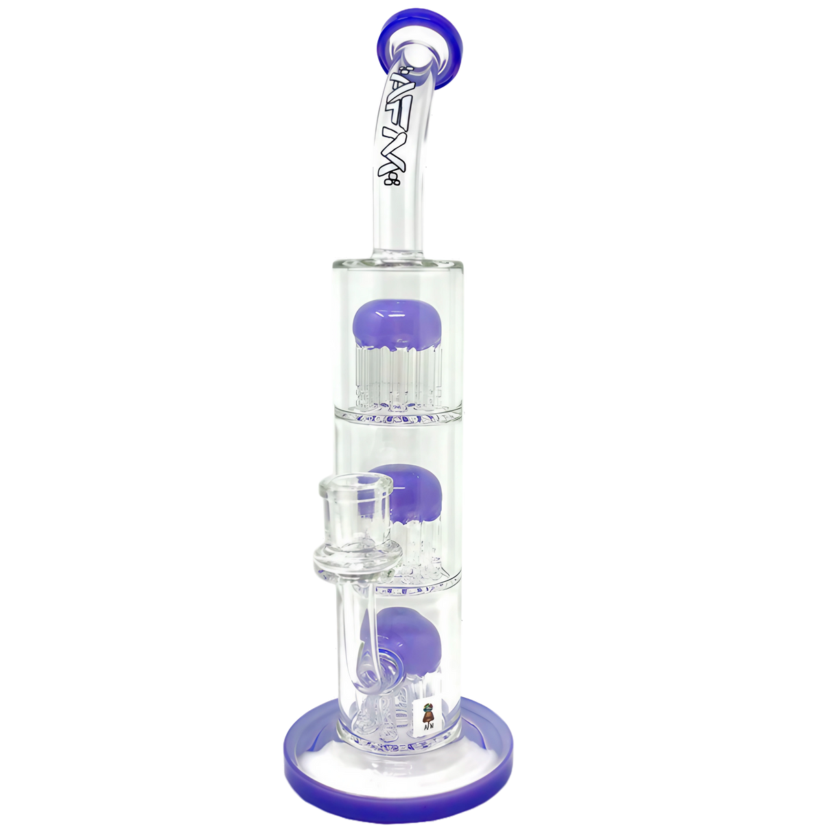 AFM Glass - The Third Arm - 11.5" Dab Rig with 14mm Joint and Percolators - Front View