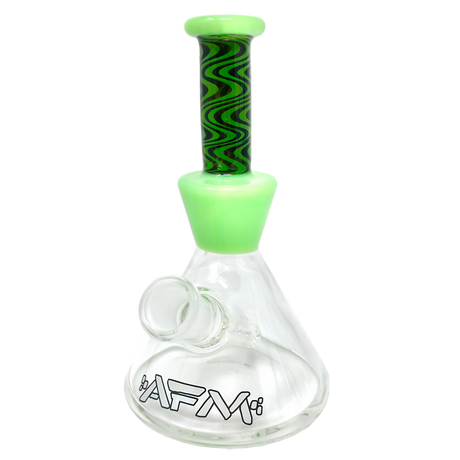 AFM Glass Trippy Mini Rig 6" Beaker Bong with 45 Degree Joint on Seamless White Background