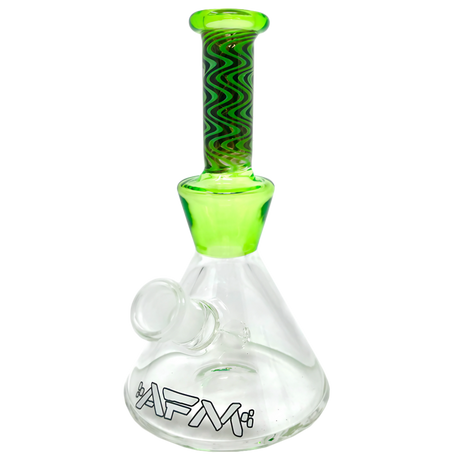 AFM Glass Trippy Mini Beaker Rig, 6" with 45 Degree Joint, Borosilicate - Front View