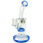 AFM Glass Tree Perc Dab Rig in Blue with 9" Height and 14mm Joint - Front View