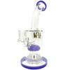 AFM Glass Purple Tree Perc Dab Rig with 14mm Joint and Sturdy Base - Front View