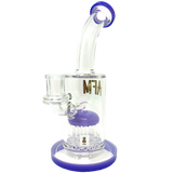 AFM Glass Purple Tree Perc Dab Rig with 14mm Joint and Sturdy Base - Front View