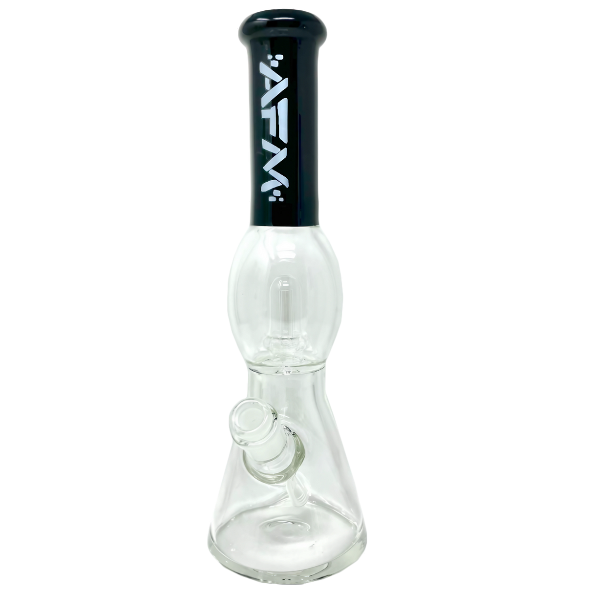AFM Glass 12" Beaker Bong with UFO Showerhead Percolator, 45 Degree Joint, Front View