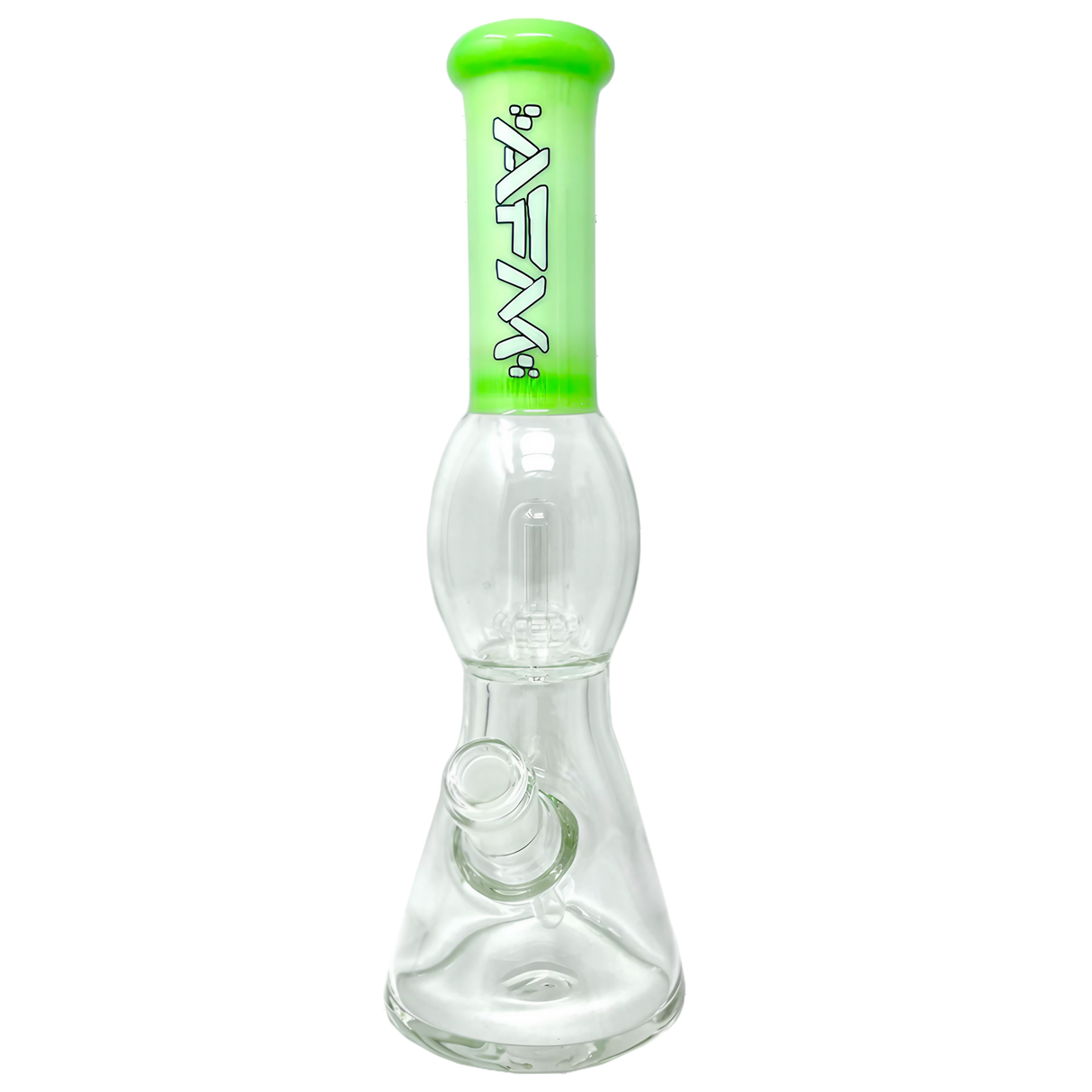 AFM Glass 12" UFO Chamber Beaker Bong with Showerhead Percolator, 45 Degree Joint, Front View