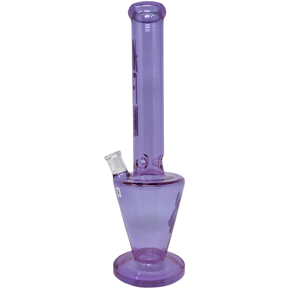 AFM Glass 18" Upsidedown Full Color Beaker Bong in Purple, Heavy Wall Borosilicate, Front View