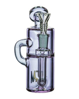 AFM Mini Can Recycler Dab Rig in Clear/Purple, Glass on Glass Joint, Front View