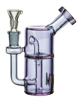 AFM Mini Can Recycler Dab Rig in Clear Purple, Thick Borosilicate Glass, 6.5" Side View