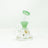 AFM Mini Rig 5.5" in Seafoam, compact borosilicate glass dab rig with percolator, front view on white background