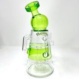 AFM Moai Recycler Dab Rig in Green - 8" with Bubble Design and Glass Percolator