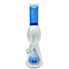 AFM Pyramid UFO Beaker Bong in Blue, 13" with Showerhead Percolator, Front View on White Background