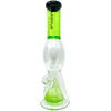 AFM Pyramid UFO Beaker Bong in Slyme Green, 13" Tall with Showerhead Percolator, Front View