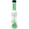 AFM Pyramid UFO Beaker Bong in Mint Green, 13" Tall with Showerhead Percolator, Front View