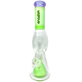 AFM Pyramid UFO Beaker Bong in Slyme color, 13" tall with showerhead percolator, front view on white background