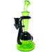 AFM Spaceship Cycler 9" Dab Rig in Lime/Black with Percolator, Front View on White Background