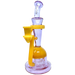 AFM Spaceship Cycler 9" Dab Rig in Purple/Orange with Percolator, Front View on White Background