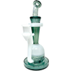 AFM Spaceship Cycler 9" Dab Rig in Smoke/White with Percolator, Front View on Seamless White