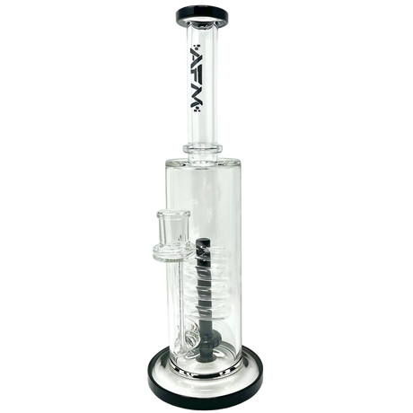 AFM 13" Clear Spiral Waterfall Rig with Showerhead Percolator for Dry Herbs and Concentrates, Front View
