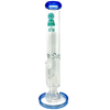 AFM 14" Straight Tube Bong with Double Matrix Perc in Blue - Front View