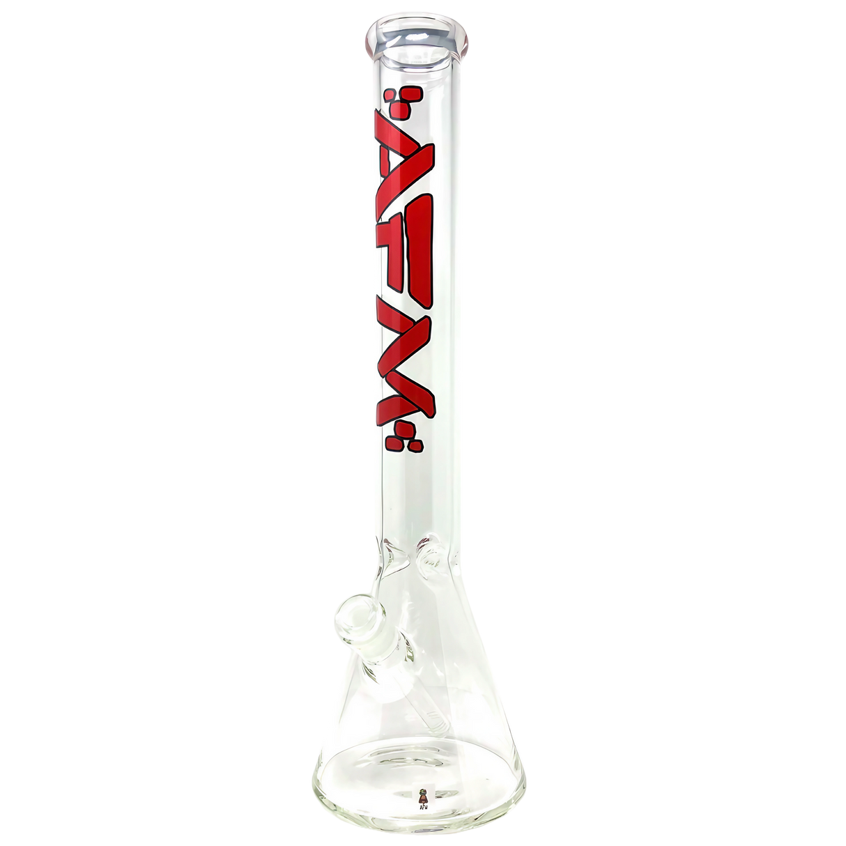 AFM The Beaker 5mm 18" Bong in Red - Front View with Clear Borosilicate Glass