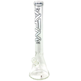 AFM The Beaker 5mm 18" Bong in White - Front View with Borosilicate Glass and Deep Bowl