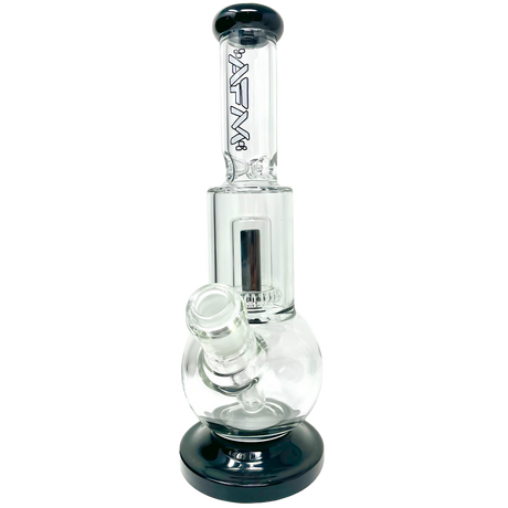 AFM The Bubble Bottom 10" Bong in Black with Showerhead Percolator, Borosilicate Glass, Front View