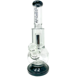 AFM The Bubble Bottom 10" Bong in Black with Showerhead Percolator, Borosilicate Glass, Front View