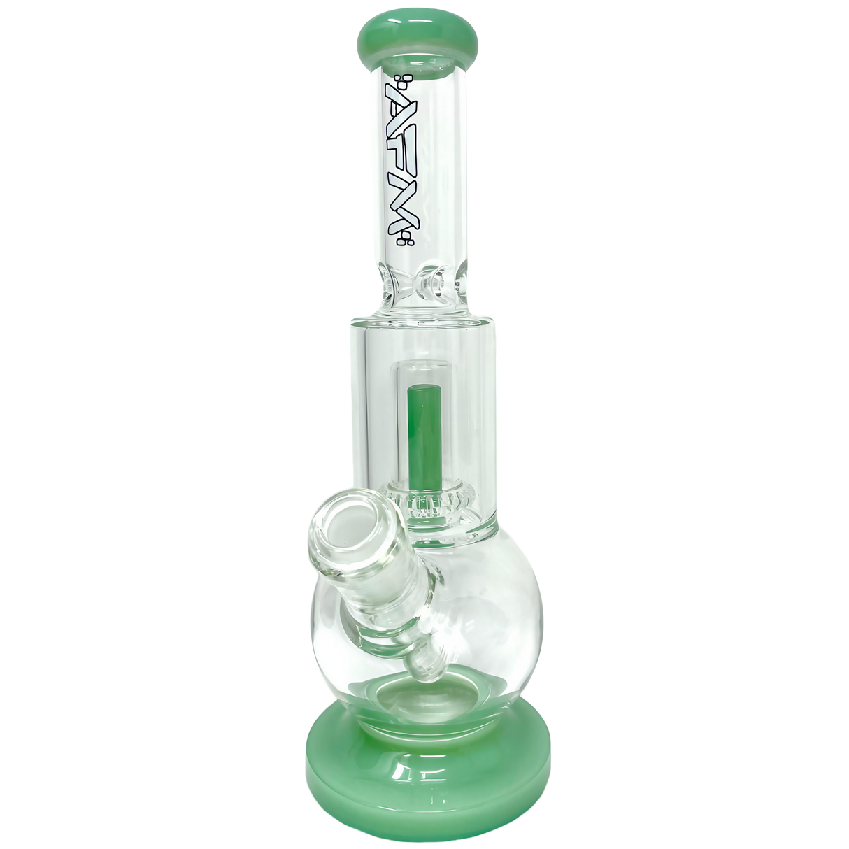 AFM The Bubble Bottom 10" Bong in Mint with Showerhead Percolator - Front View
