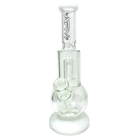 AFM The Bubble Bottom 10" Bong in White, Borosilicate Glass with Showerhead Percolator - Front View