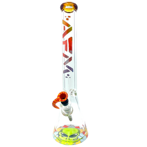 AFM The Color Blast 9mm Beaker Bong Set, 18" tall with vibrant color accents
