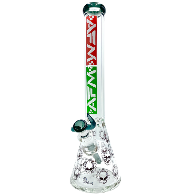 AFM The Count Beaker Bong Set 18" with Heavy Wall Borosilicate Glass and Glass on Glass Joint