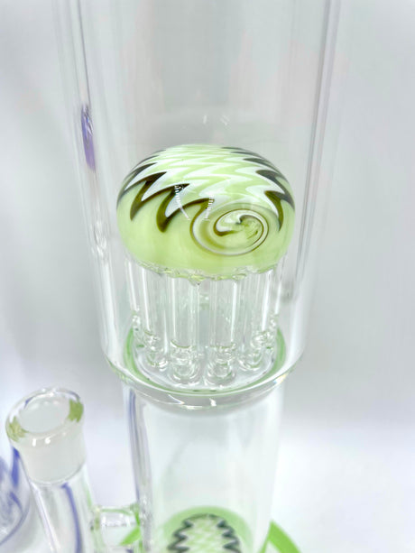 AFM 19" Double Hitter Reversal Bong with Spiral Glass Detail - Close-up View
