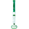 AFM The Double Hitter Reversal 19" Bong in Green, Front View, Borosilicate Glass, for Dry Herbs