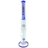 AFM The Double Hitter Reversal 19" Bong in Purple, Front View, Borosilicate Glass for Dry Herbs