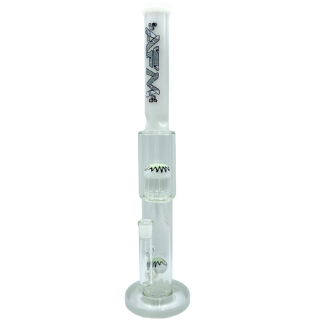 AFM The Double Hitter Reversal 19" Bong in White - Front View on Seamless White Background