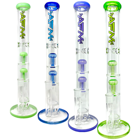 AFM The Double Ripper 18" Bongs with Honeycomb Percolator in Assorted Colors Front View