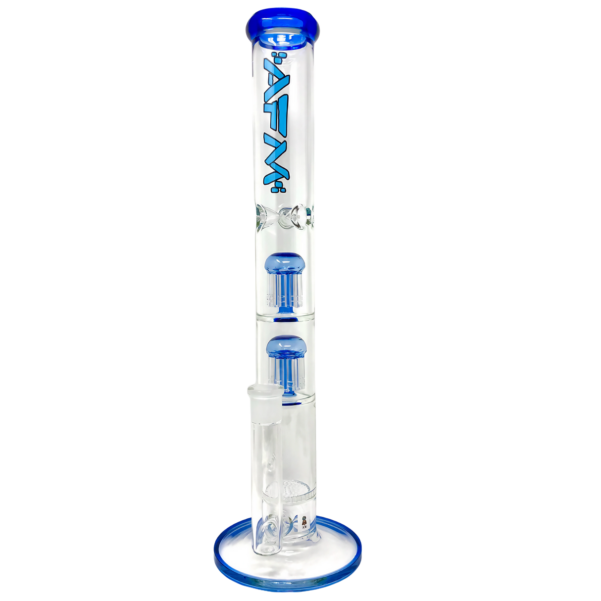 AFM The Double Ripper 18" Straight Bong with Honeycomb Percolators, Front View on White Background