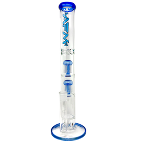 AFM The Double Ripper 18" Straight Bong with Honeycomb Percolators, Front View on White Background