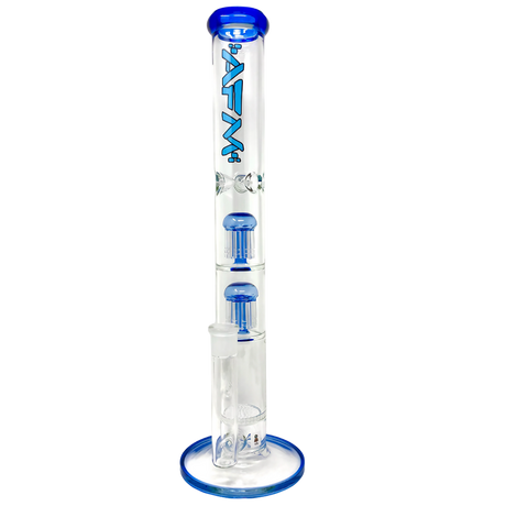 AFM The Double Ripper 18" Straight Bong with Honeycomb Percolators, Front View on White Background