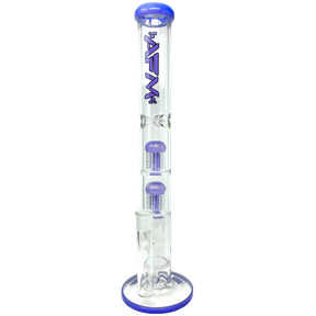 AFM The Double Ripper 18" Bong in Purple with Honeycomb Percolator for Dry Herbs - Front View