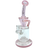 AFM The Drain Incycler Dab Rig in Pink - 10" with Showerhead Percolator, 90 Degree Joint, and Heavy Wall Glass
